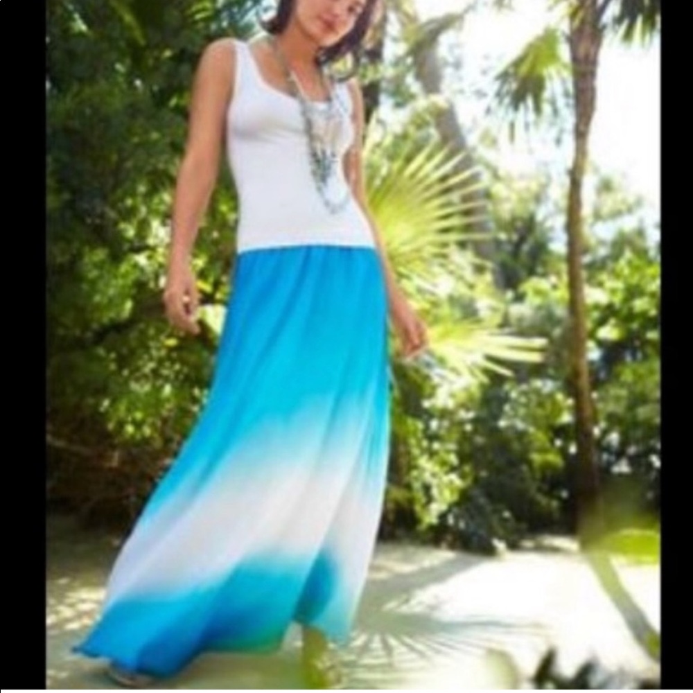 White House Black Market Ombré Silk Maxi skirt